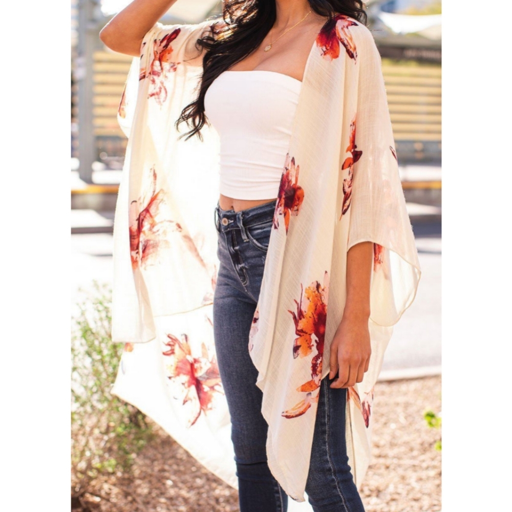 🆕️ Floral Print Kimono Cover Up - Picture 13 of 16